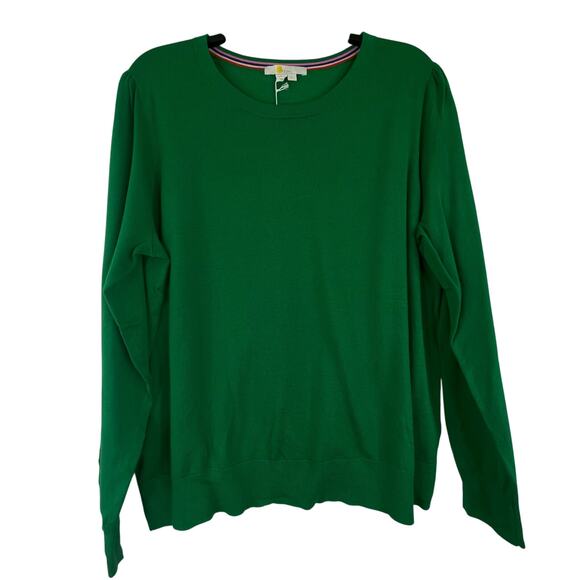 Boden Glorious British Style Kelly Green Sweater Women's XL NWT Preppy - Picture 1 of 14